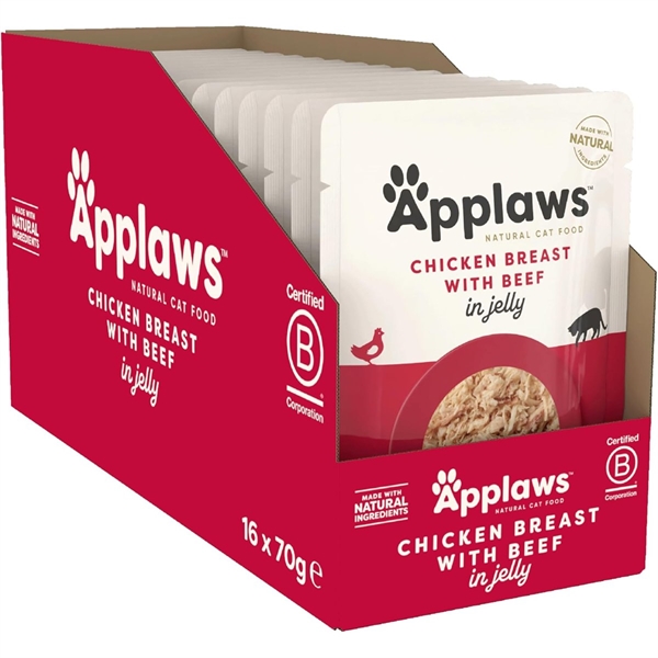Applaws Cat Pouch Chicken Breast With Beef Jelly 16 Pouches