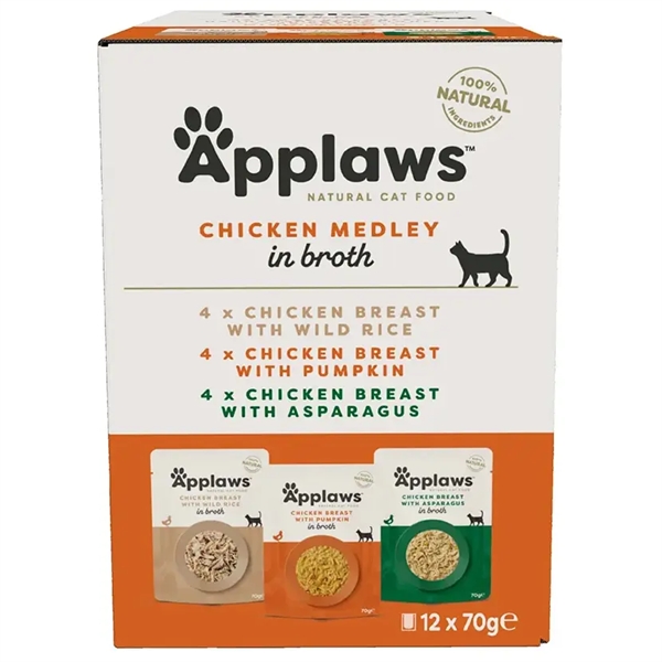 Applaws Cat Pouch Chicken Broth Medley 12 Pouches