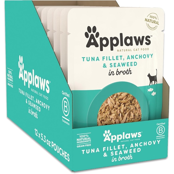 Applaws Cat Pouch Tuna Fillet With Anchovy 12 Pouches