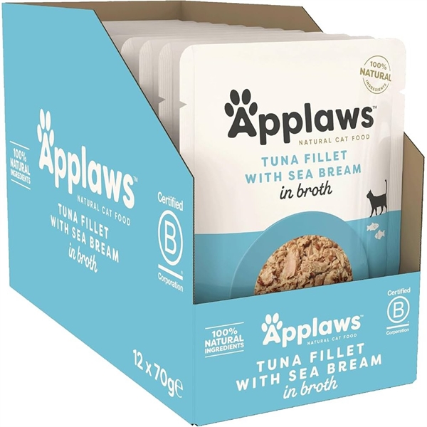 Applaws Cat Pouch Tuna Fillet With Sea Bream 12 Pouches