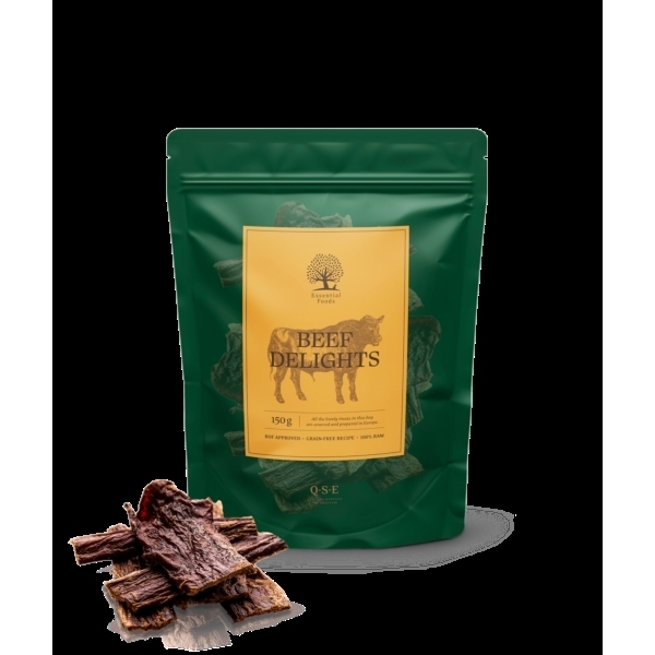 Essential Beef Delights Tørret Oksekød 150g