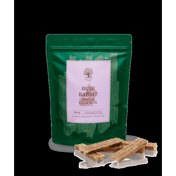 Essential Grain Free Beef Rabbit Dental Delights 200g