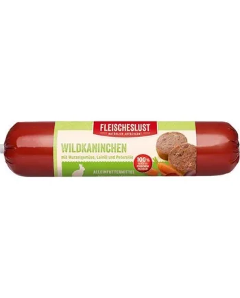 Fleischelust Pølse Med Kanin  Rodfrugt  Hørfrø Og Persille  400g