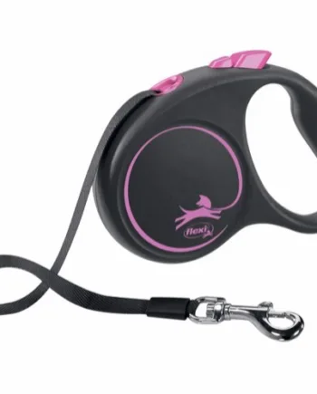 Flexi Black Design  Bånd Line  Pink   5m  Max 15 Kg