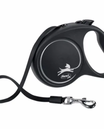 Flexi Black Design  Bånd Line  Sort  5m  Max 25 Kg