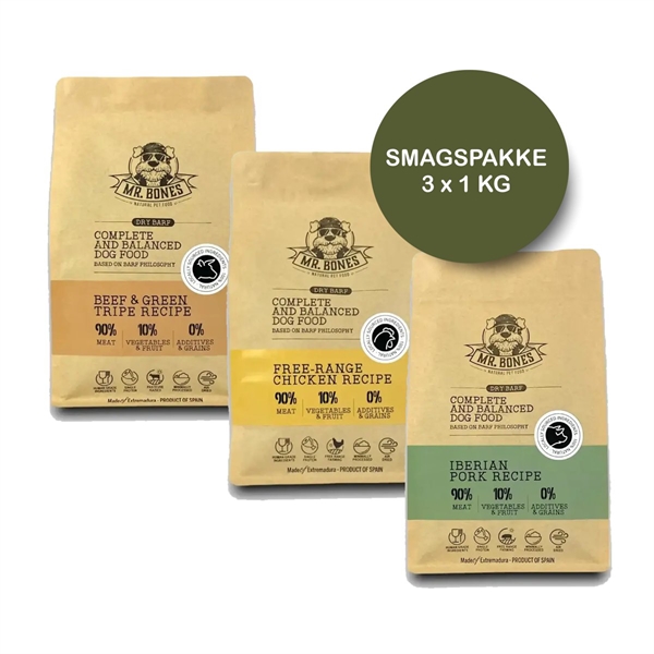 Mr Bones Dry Barf Hundefoder Smagspakke Kg