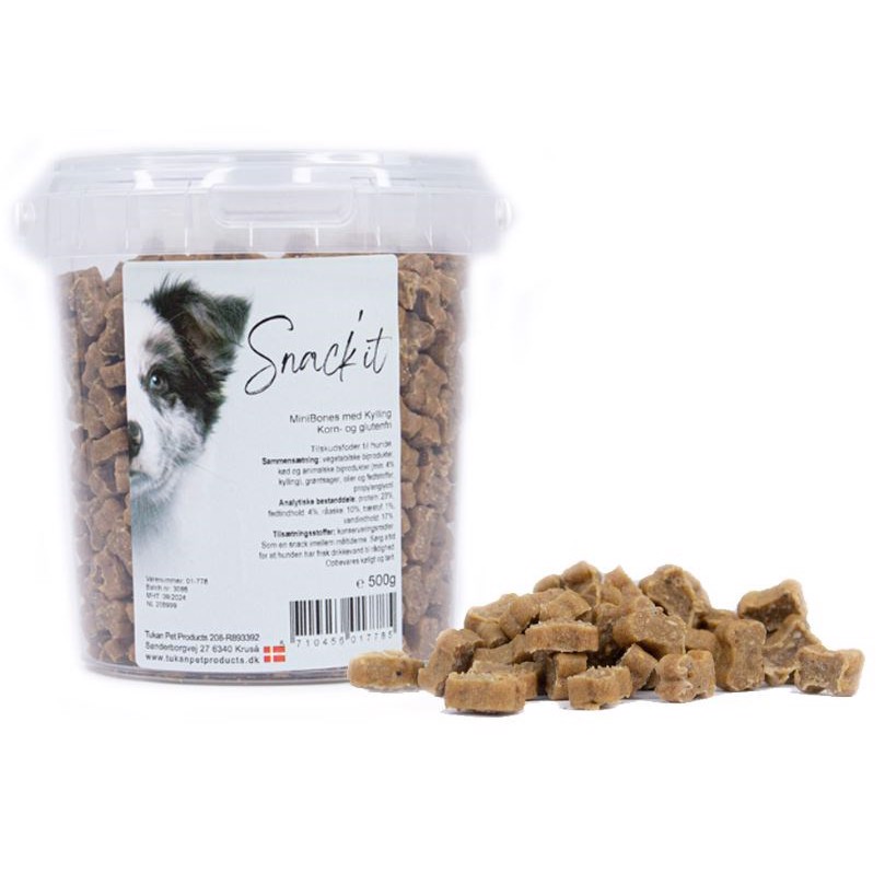 Snackit Semi-moist Mini Bones Kylling 500g