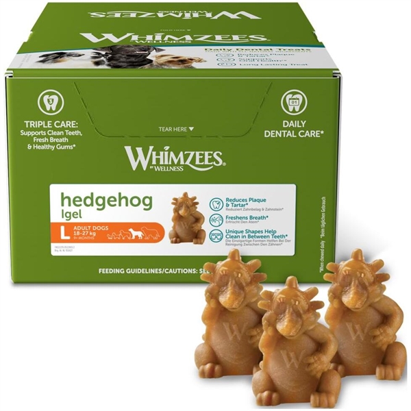 Whimzees Hedgehog Dental Treat Large Kasse Med 30 Stk