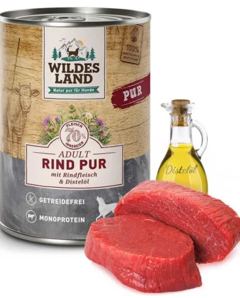 Wildes Land Pur Oksekød Dåsemad Til Hunde  400g