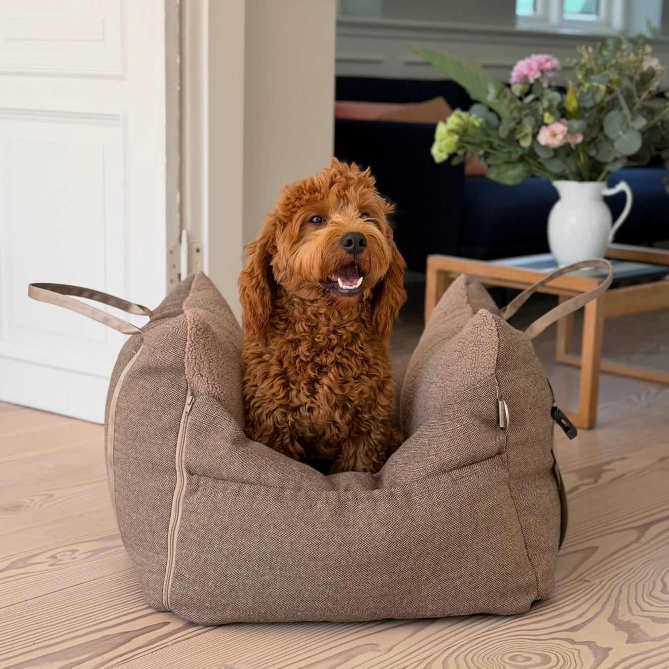 Bjørk Bilsædet Til Hunde   Brun Tweed