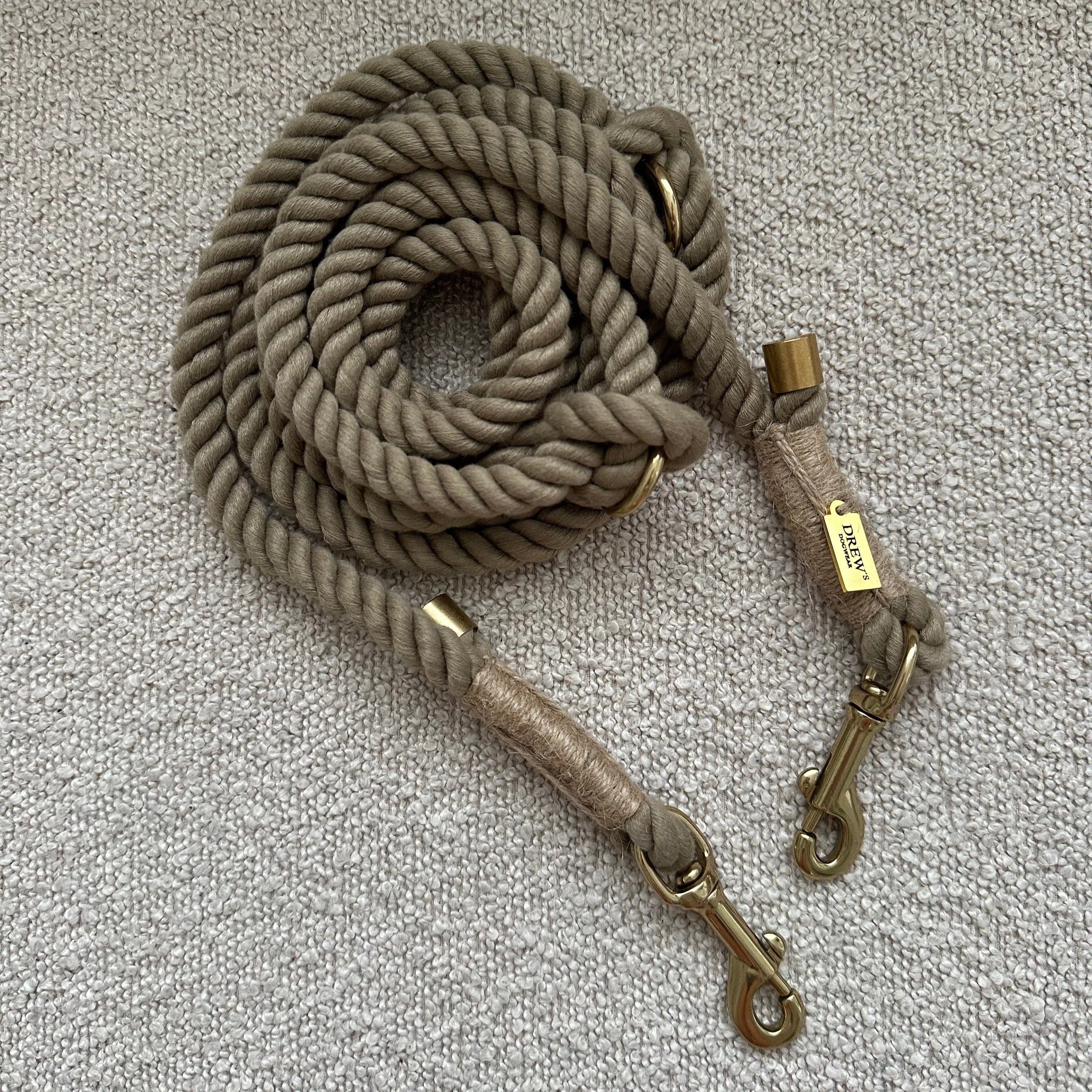 Khaki Standard   Justerbar Og Blød Hundesnor 250cm   Khaki