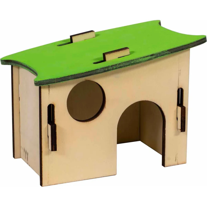Byg-selv Træhus Til Mus  Hamster Eller ørkenrotter 14x9x10cm