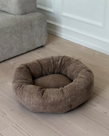 Elva Kurv Lys Brun   Bred Fløjl Medium 65