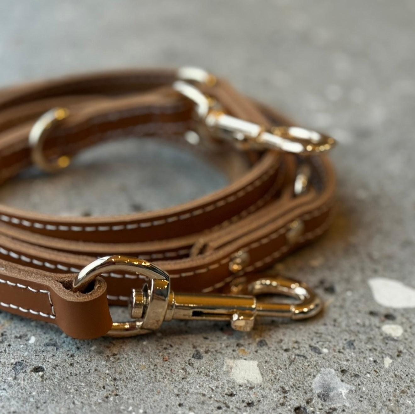 Hundesnor Cognac Læder   Justerbar