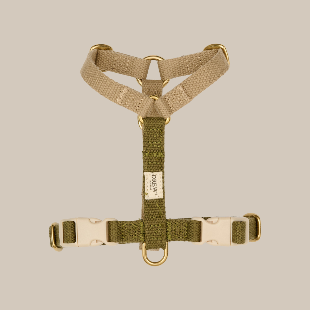 Olive Blød Justerbar Hundesele Xs