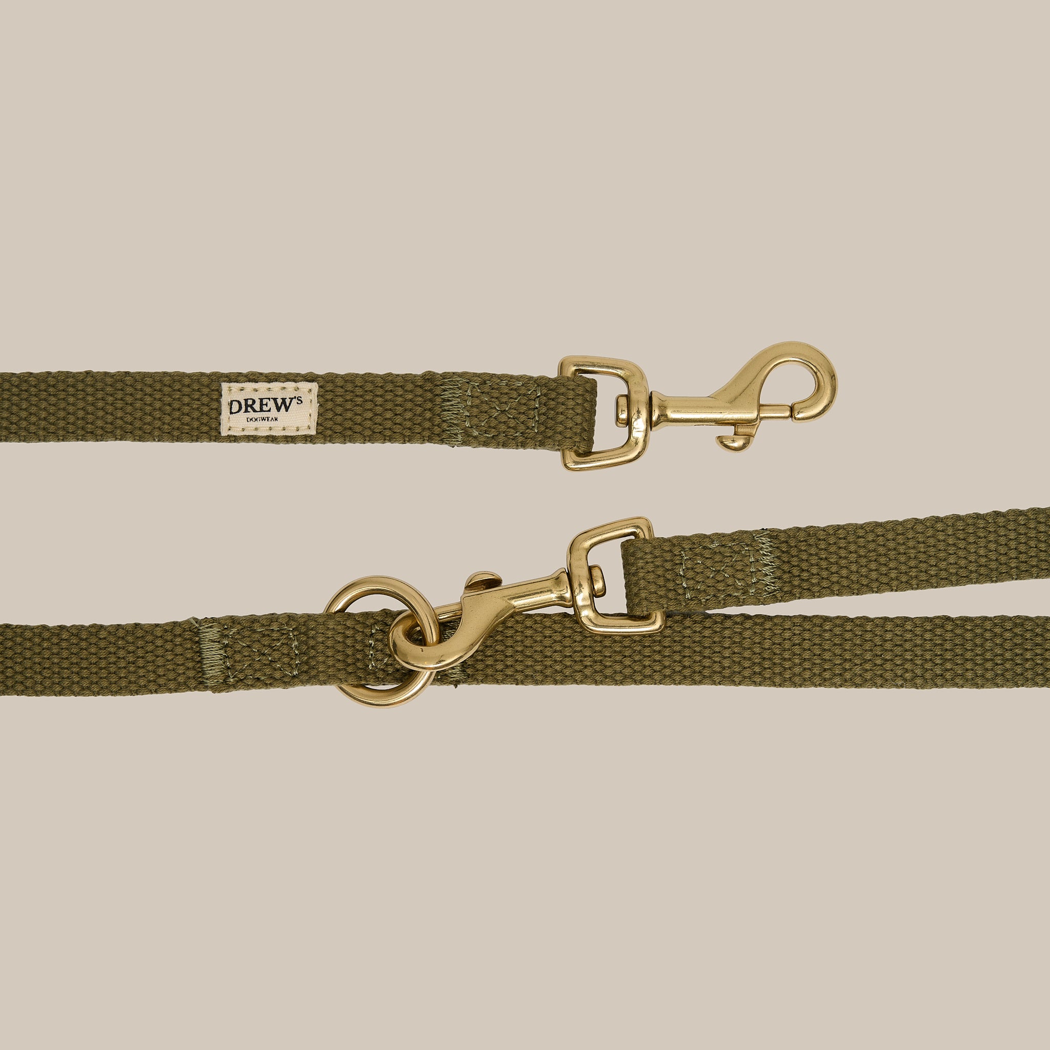 Olive Justerbar Hundesnor Af Bomuld Meter