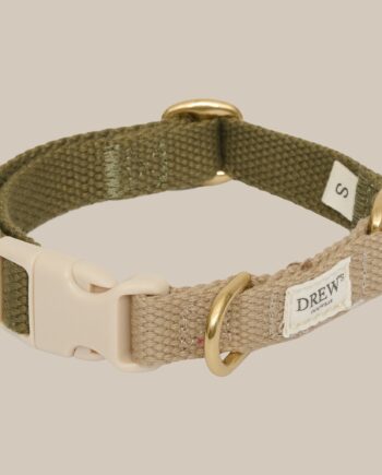 Olive   Blødt   Justerbart Halsbånd  Grøn Beige  Xs